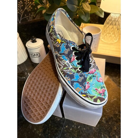 Vans Tropical Print Authentic Low-Top Sneakers With Flamingo & Checker Design - Picture 6 of 7
